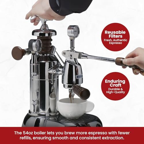 La Pavoni EPC-8 Europiccola Lever Espresso Machine, Chrome and Silver