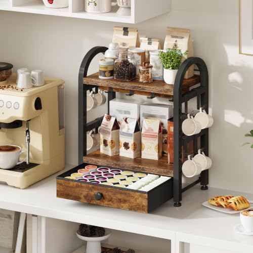 HOOBRO Coffee Mug Cup Holder, Coffee Station Organizer for Countertop