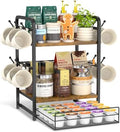 EsLuker.ly Coffee Bar Organizer Station Shelf Mug Holder for