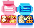 KEMETHY 2 Pack Bento Lunch Box for Kids& Adults, Leak-Proof 4