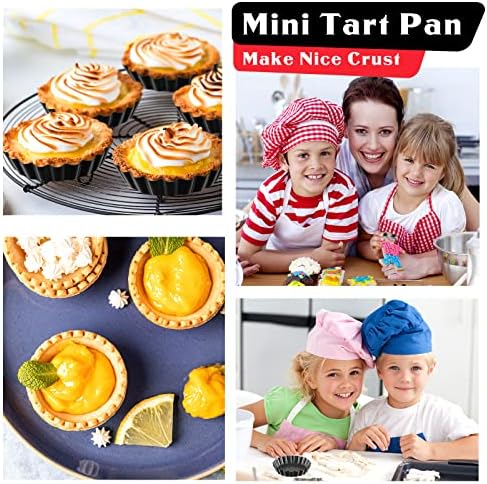 Patelai 24 Pcs Mini Tart Pans 4 Inch with Removable Bottom Round