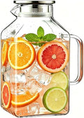 1 Gallon Square Glass Pitcher with Lid, Borosilicate Carafe