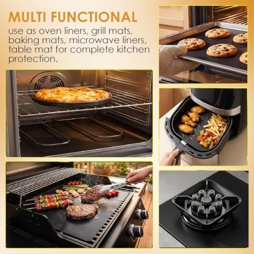 HOTEC Oven Liners for Bottom of Oven 17"x25", 500°F Heat-Resistant
