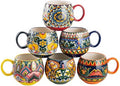 Henten Home Ceramic Coffee Mug Set of 6, 20 oz Colorful Coffee Cup