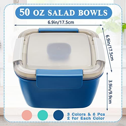 Tessco for you 6 Pcs 50 oz Salad Lunch Container for