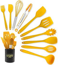 11-Piece Yellow Silicone Kitchen Utensils Set