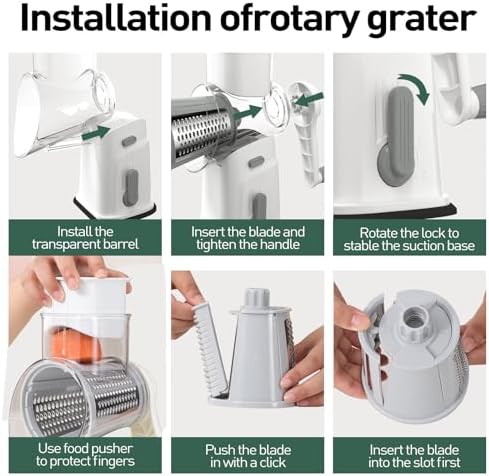 APSARAS USA 5-in-1 Rotary Cheese Grater with Storage Box