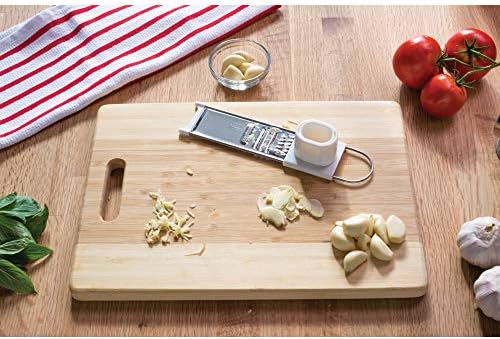 Fantes Garlic Slicer Grater, Stainless Steel, 8.75 x 2.25-Inches