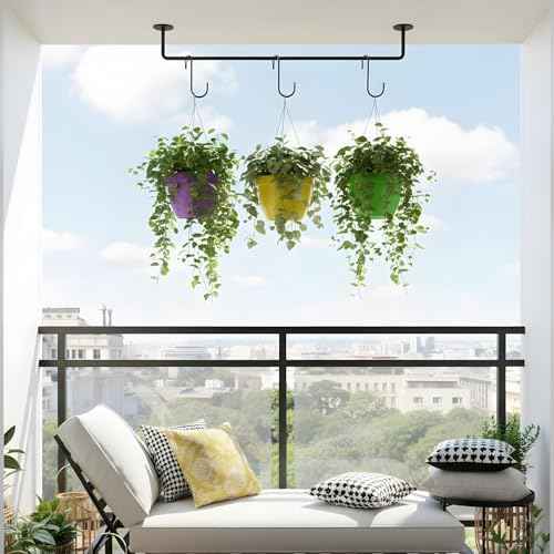 4 Pcs Black Iron Kitchen Utensil Rack Wall Mounted Organizer with 20 Hooks, Heavy Duty Kitchen Rail with Hooks for Pots Pans Lids Storage, Space Saving Wall Hanger Holder for Organization