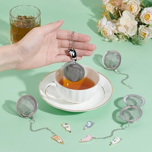 UNICRAFTALE 6pcs Mesh Cat Tea Infusers Stainless Steel Tea Filters Set