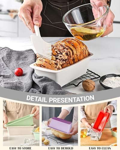 Mini Silicone Bread Loaf Pan, Non-Stick Bread Pans for Baking,Flexible