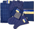 Home Collection 8 Piece Navy BlueTowel Set - 2 Towels -2 Scrubber Dish