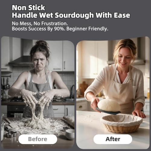 Silicone Dough Scraper with Metal Core Flexible Bowl Scraper Bread