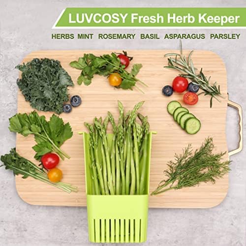 LUVCOSY Fresh Herb Keeper for Refrigerator, Clear BPA-Free