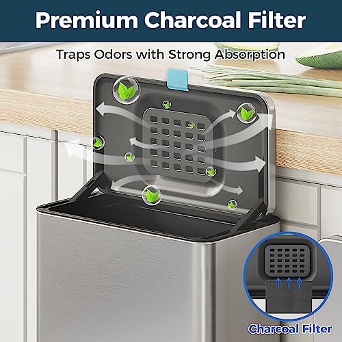Stainless Steel Hanging Compost Bin, 2 Gallon, with Lid