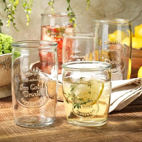 Glaver's Ice Cold Set of 8 Drinking Glasses 4-20 Oz Highball Glasses