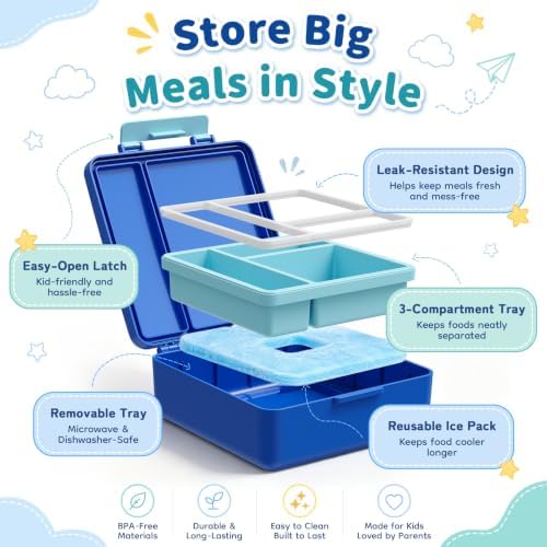 Bento Lunch Box for Kids with 17oz Soup Thermo,Insulated Tumbler Water