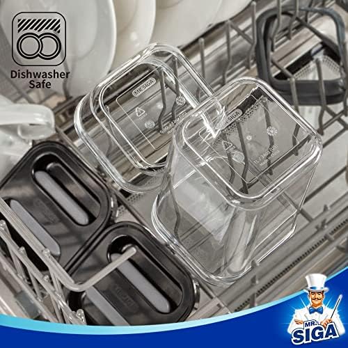 MR.SIGA 4 Pack Airtight Food Storage Container Set for Pantry Organization