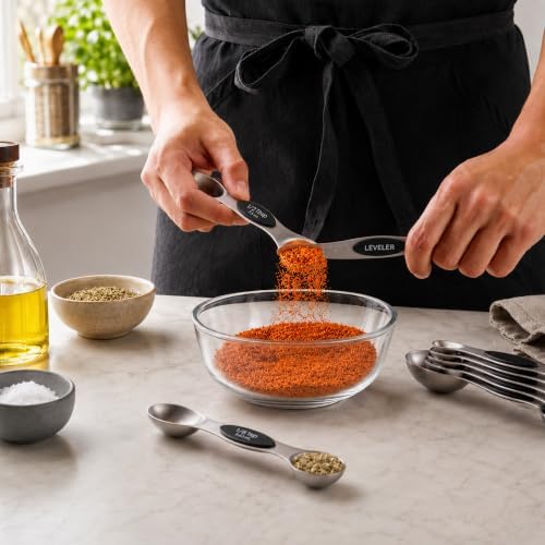 Restaurantware Black 8-Piece Stainless Steel Measuring Spoon Set, 1 Ct