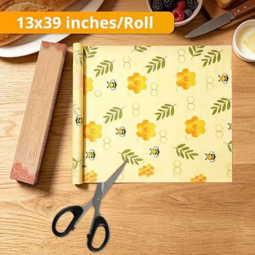 Reusable Beeswax Food Wrap Roll, 13x39 Inches