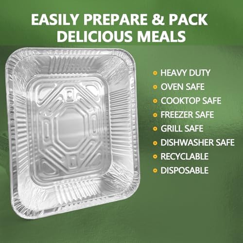 Thickened 10 Pack Heavy Duty Aluminum Pans, 9x13 Aluminum Foil Pans
