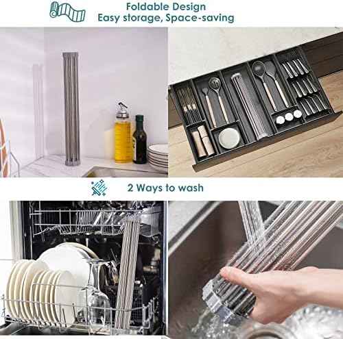 Tomorotec Roll Up Dish Drying Rack Over Sink, SUS304 Steel, 17.7x11.5,Gray