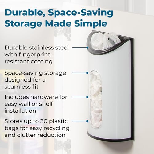 Honey-Can-Do Stainless Steel Plastic Bag Saver & Trash Bag Dispenser