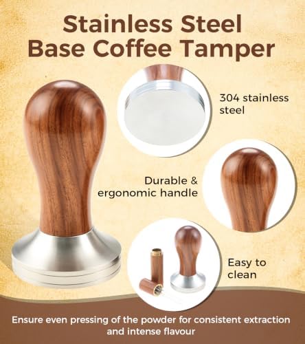 51mm Espresso Tamper & Distributor Kit, Stirrer Espresso Distribution