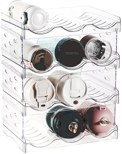 SUOXING Stackable Water Bottle Organizer for Cabinet,Large Compartment