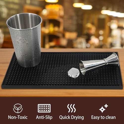 BARsics 12"x6" PVC Bar Service Mat, Non-Slip Petite Cocktail and