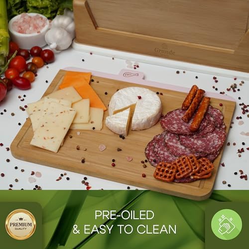Wooden Cutting Boards for Kitchen – 5-Pcs Cutting Board Set with