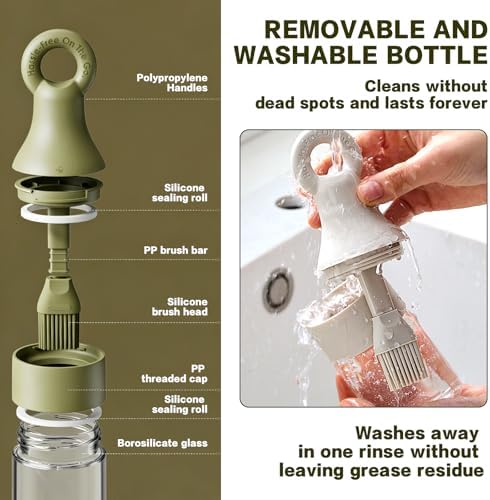 MMJ 2-in-1 Oil Brush Bottle, White+Green