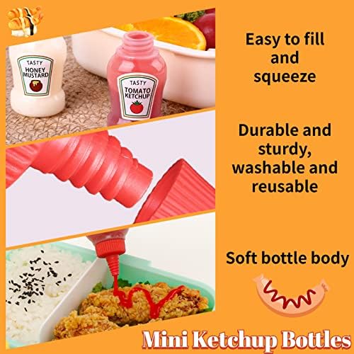 Niurewan 8 Pcs Mini Ketchup Bottles,25ml Condiment Squeeze