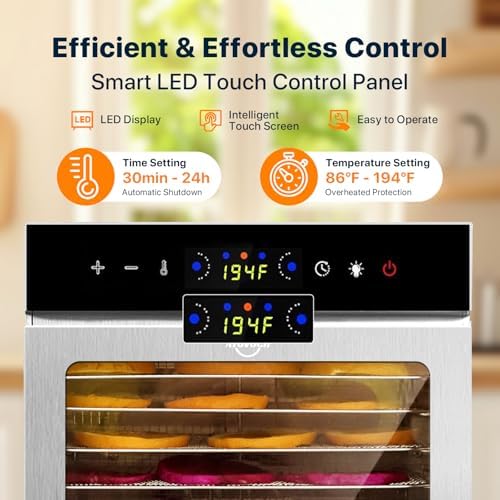 Commercial Food Dehydrator Machine, 18 Trays, 800W