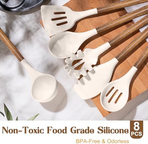 Silicone Cooking Utensil Set,Umite Chef 8-Piece Kitchen Utensils Set