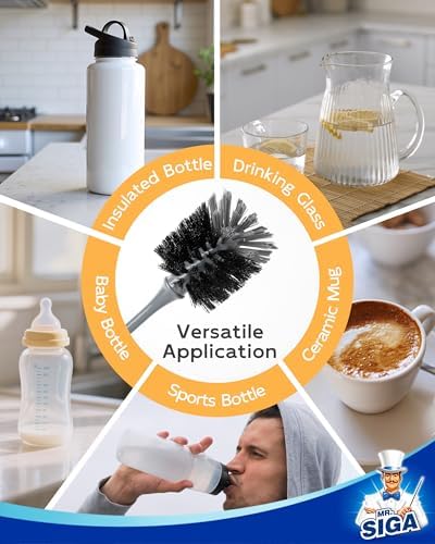MR.SIGA Water Bottle Brush, Long Handle Bottle Brush for Sports