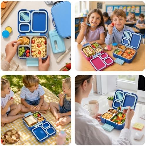 Kids Stainless Steel Bento Lunch Box with Bag (Blue)