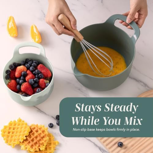 COOK WITH COLOR Nesting Plastic Mixing Bowl Set with Pour Spouts and
