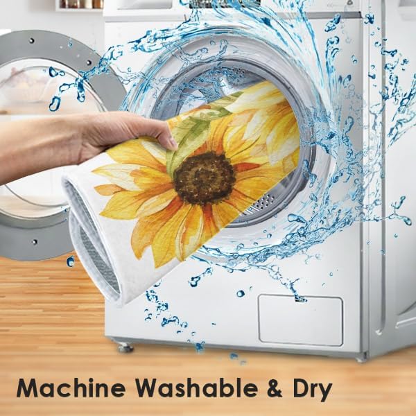Sanwarm Absorbent Dish Drying Mat, Bouquet Daisy Flower Sun Sunflowers - Image 5