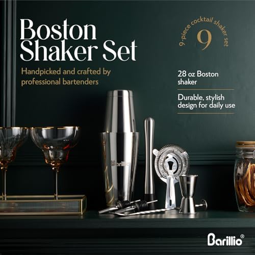 Barillio Boston Shaker Set - Stainless-Steel, Weighted, Martini