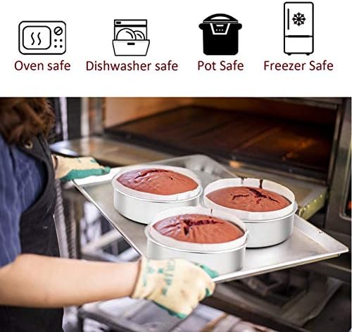 TeamFar 6 Inch Cake Pan, Stainless Steel Round Smash Cake Pan Baking