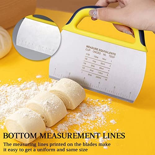 YGDZ Dough Scraper Chopper 2 Pcs, Stainless Steel Dough Cutter With