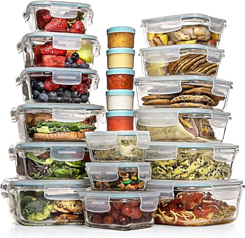 Razab 35 Pc Glass Food Storage Containers with Lids