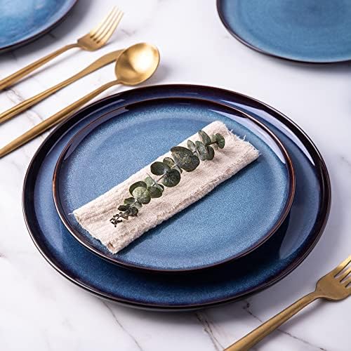 LERATIO Ceramic Dinner Plates Set of 6,10.5 Inch Reactive Glaze Plate