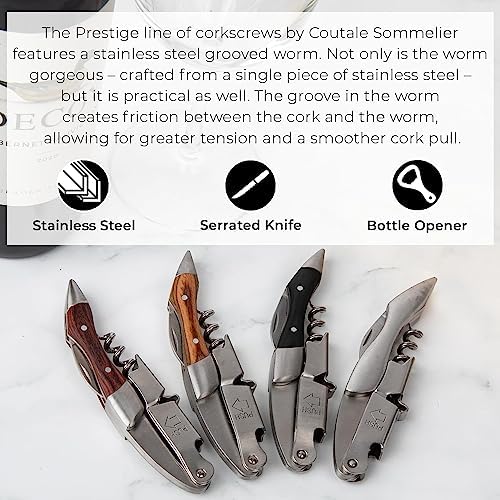 Prestige Waiters Wine Bottle Opener By Coutale Sommelier - Stainless