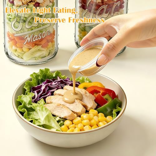 Accguan 32oz Salad Container for Lunch Meal Prep, Mason Jars 4 Pack