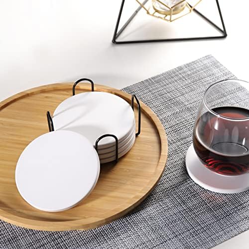 ABenkle Coasters for Drinks with Holder for Coffee Table, Absorbent