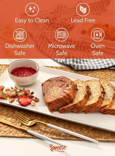 Sweese White Serving Platters, Porcelain Serving Trays for Parties