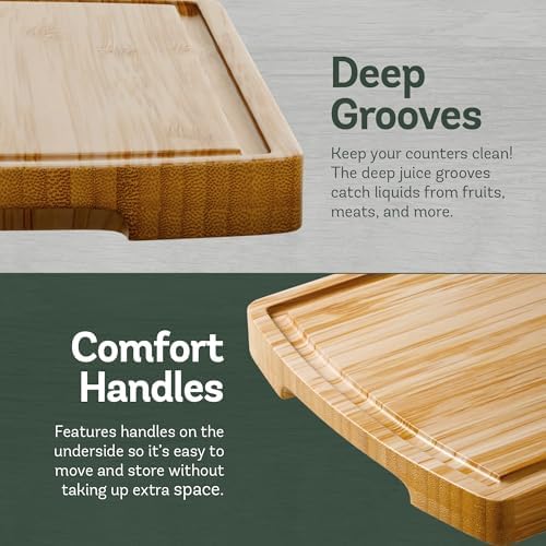 Bamboo Cutting Boards for Kitchen, Extra Large Wooden Chopping Board