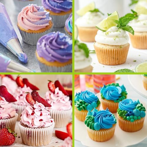 Suuker Large Piping Tips Set, 1M 2D 2F 6B 2A with Reusable Bag